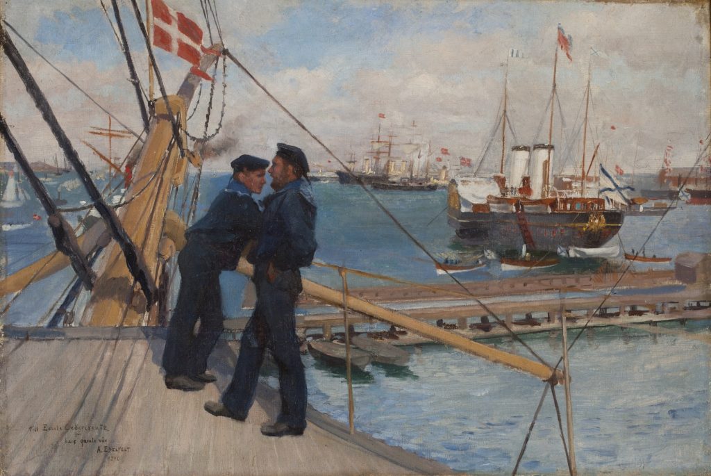 Albert Edelfelt, Kööpenhaminan ankkuripaikalta III, 1890, öljyväri kankaalle, Gösta Serlachiuksen taidesäätiö. Kuva: Tomi Aho