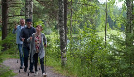 Nordic walking on Love path from one Serlachius Museum to the other.