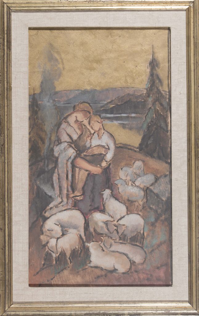 Alvar Cawénin maalaama luonnos Mäntän kirkon alttaritauluksi