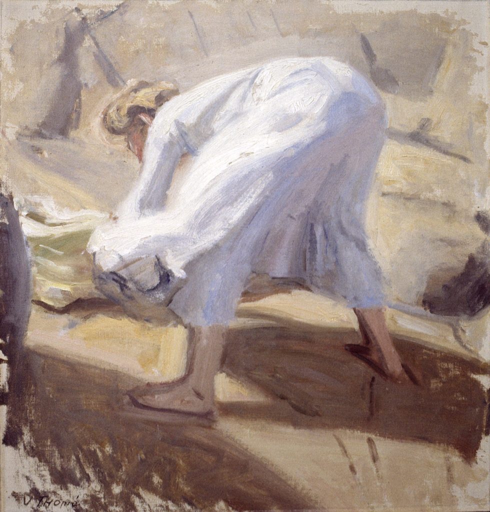 Werner Thomé, Pyykinkuivausta tuulisena päivänä, n. 1905