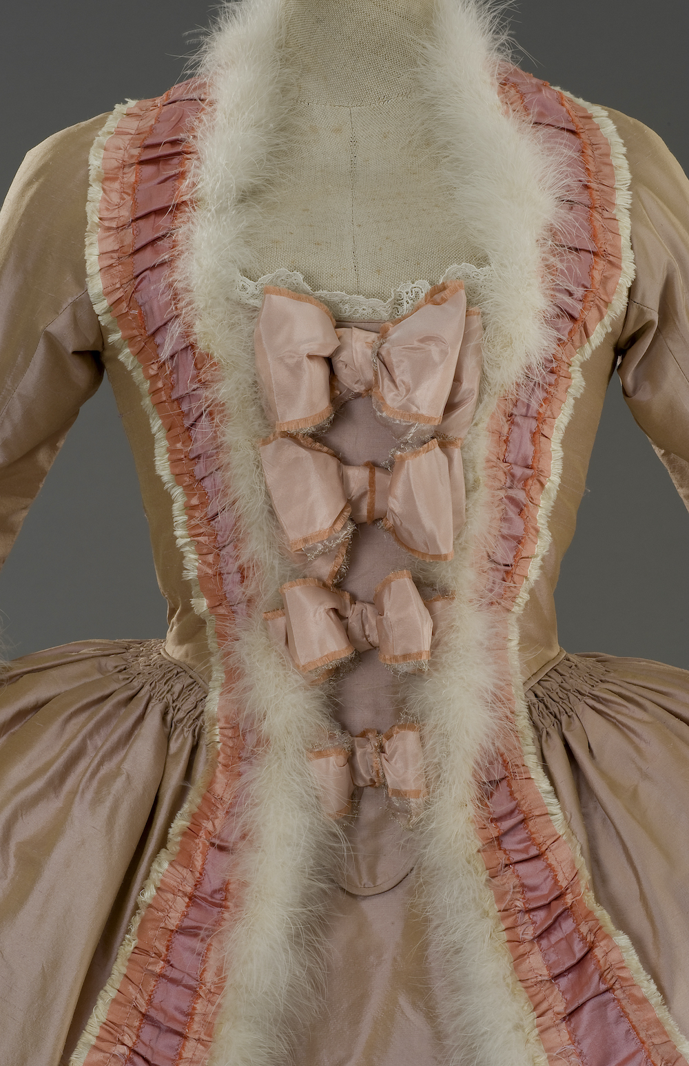 Woman's dress (detail) from the film Marie Antoinette, 2006, direction Sofia Coppola, costumes Milena Canonero. Photo Claudia Primangeli. Courtesy Tirelli Collection.