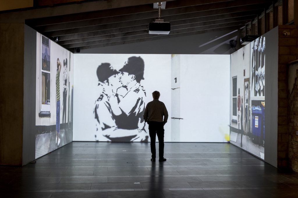 A view of the Serlachius Museums' exhibition Banksy. A Visual Protest. Photo: Sampo Linkoneva.