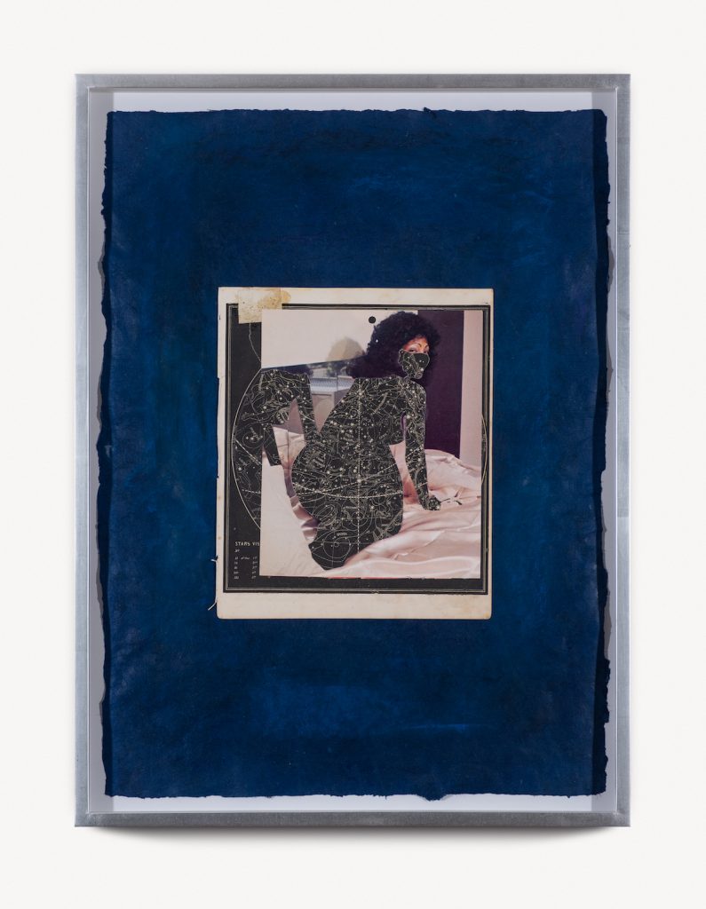 Lorna Simpson, Mirror Mirror, 2023, viisiosainen kollaasi paperille, yksityiskohta 1, ⓒ Lorna Simpson. Taiteilijan ja Hauser & Wirthin omistuksessa. Kuva: James Wang