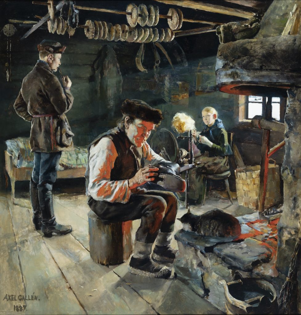 Akseli Gallen-Kallela, Talonpoikaiselämää, 1887, öljyväri kankaalle, Gösta Serlachiuksen taidesäätiö. Kuva: Teemu Källi
