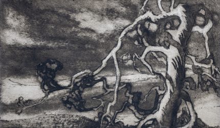 Lennart Segerstråle, Kelohonka, 1915, viivasyövytys ja akvatinta, Gösta Serlachiuksen taidesäätiö. Kuva: Sampo Linkoneva