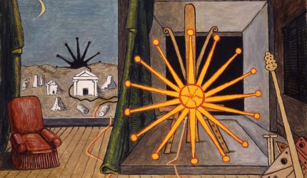 Giorgio de Chirico, Sole sul cavalletto, 1972, öljyväri kankaalle. Kuva: G. Schiavinotto.