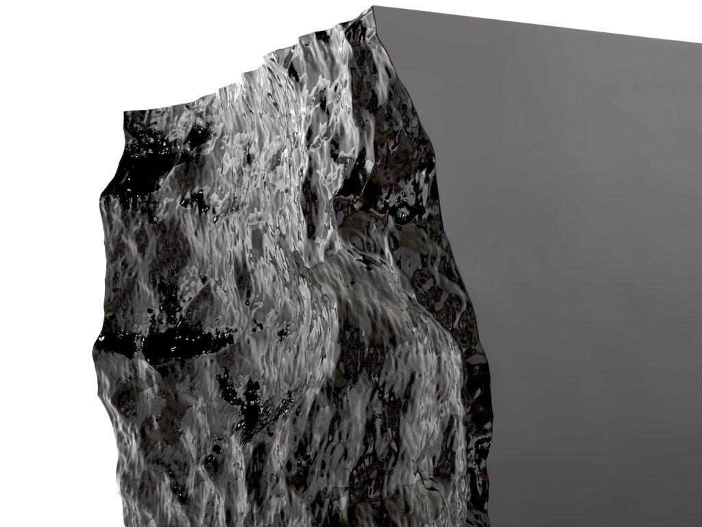 Keith Tyson, 16 kuutiometriä valtamerta (Atlantti), 2024, kiiltolakattu pronssi ja ruostumaton teräs, 290 x 290 x 159 cm. Kuva: Peter Mallet