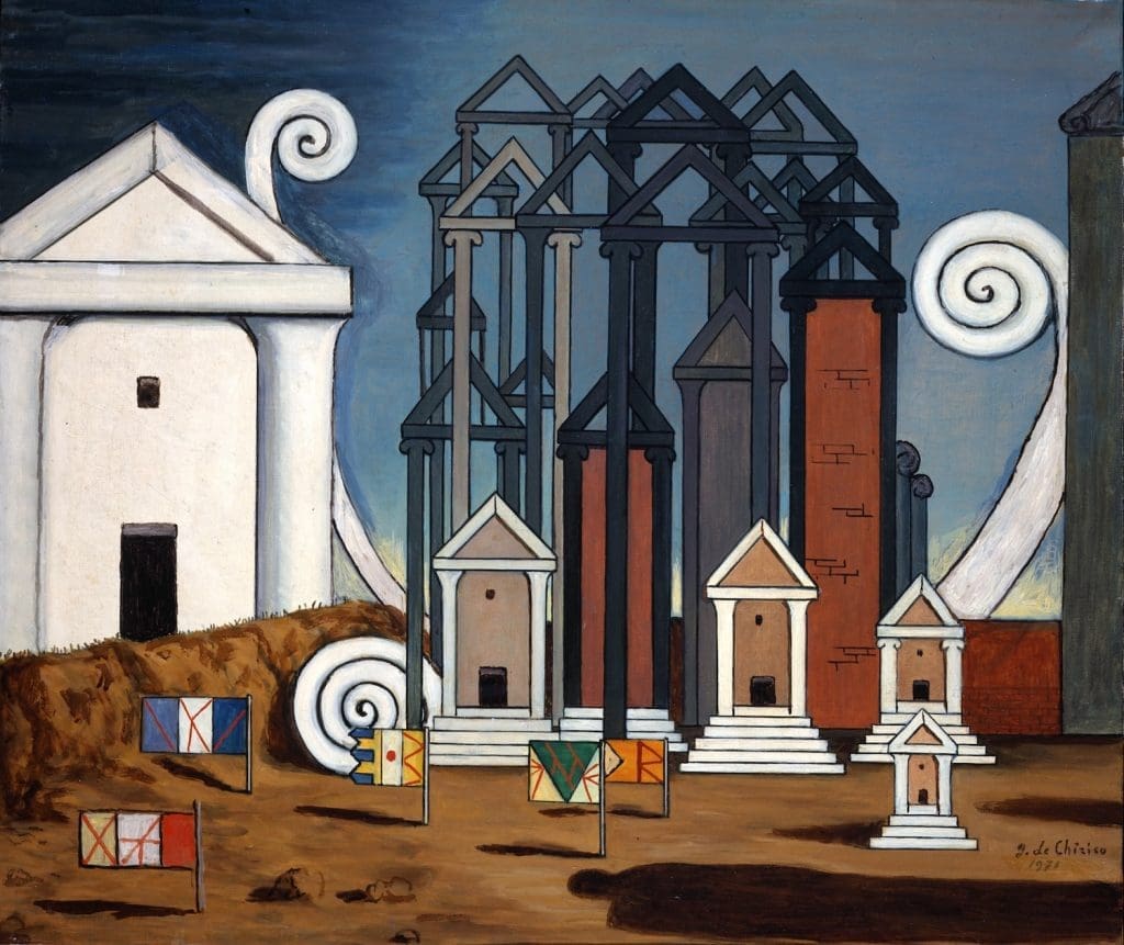 Giorgio de Chirico, Termopili, 1971, oil on canvas. Courtesy of Foundation Giorgio and Isa de Chirico. Photo: G. Chiavinotto