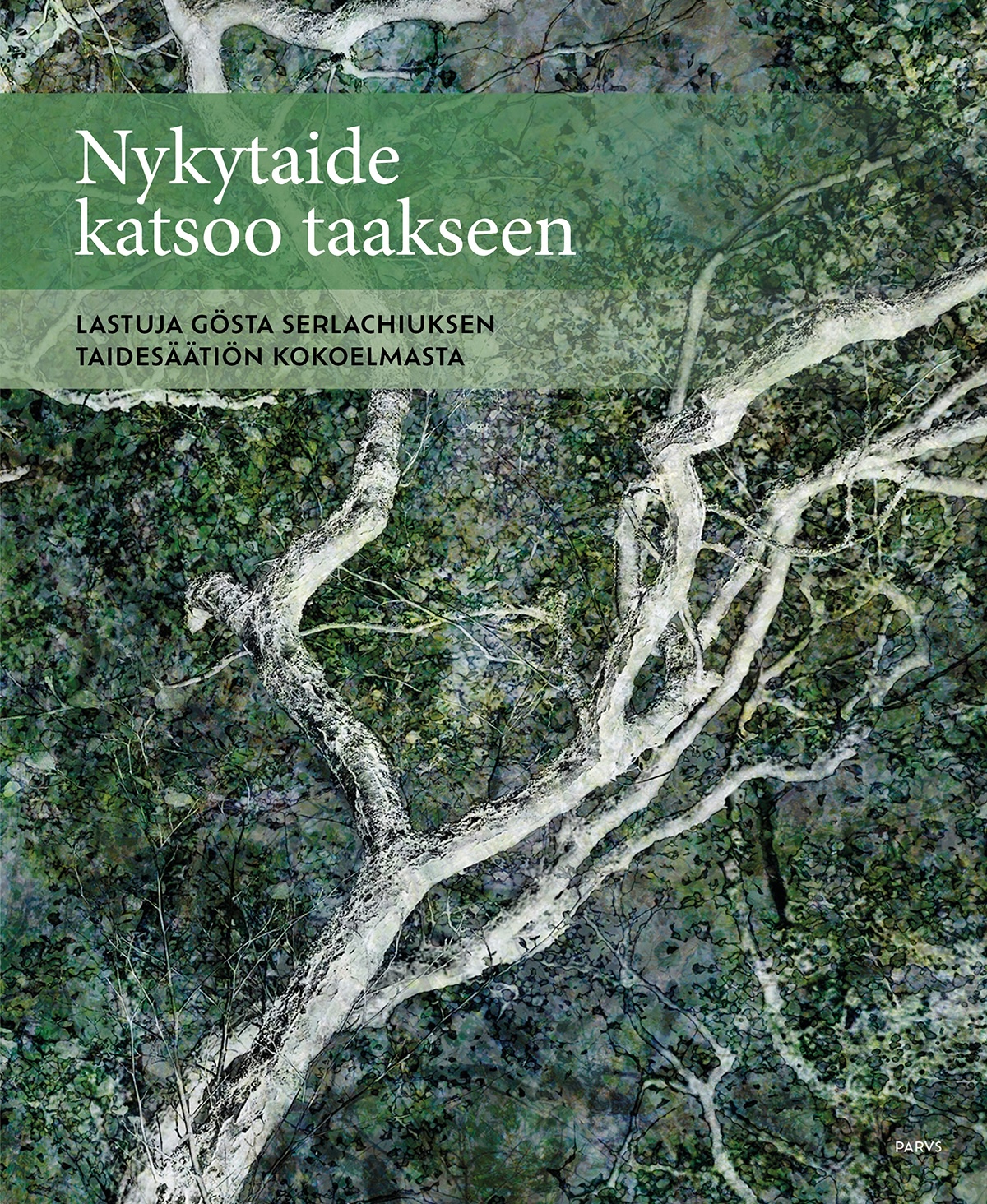 Kirjan kansi, jossa on leveän puun runko ja lehvästö.