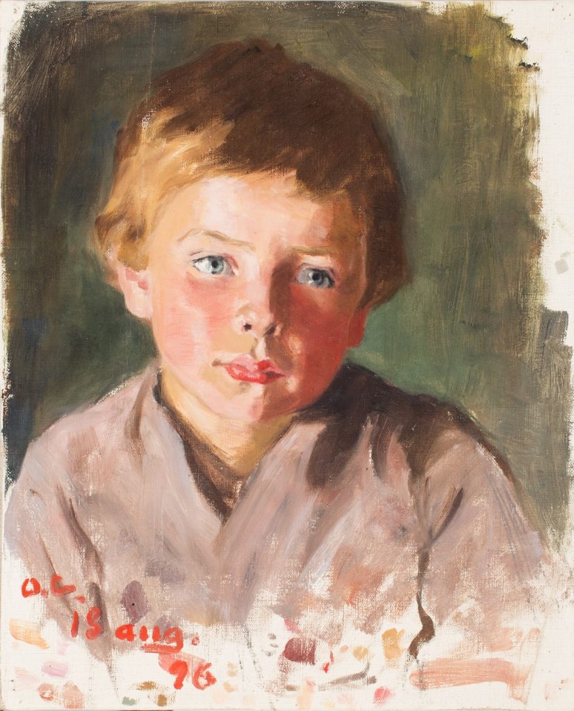 Olga Gummerus-Ehrströmin maalauksessa pieni poika on hieman surullisena.